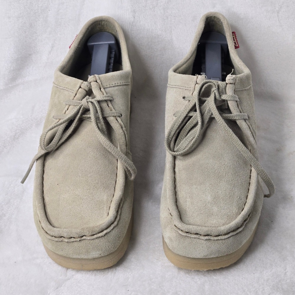 Clarks Womens Wallabee Suede Lace Up Shoes Sand Beige 10M 60498